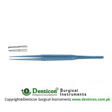 Diam-n-Dust™ Micro Dissecting Forcep Straight - 1 x 2 Teeth Titanium, 18 cm - 7" Tip Size 6.0 x 0.4 mm